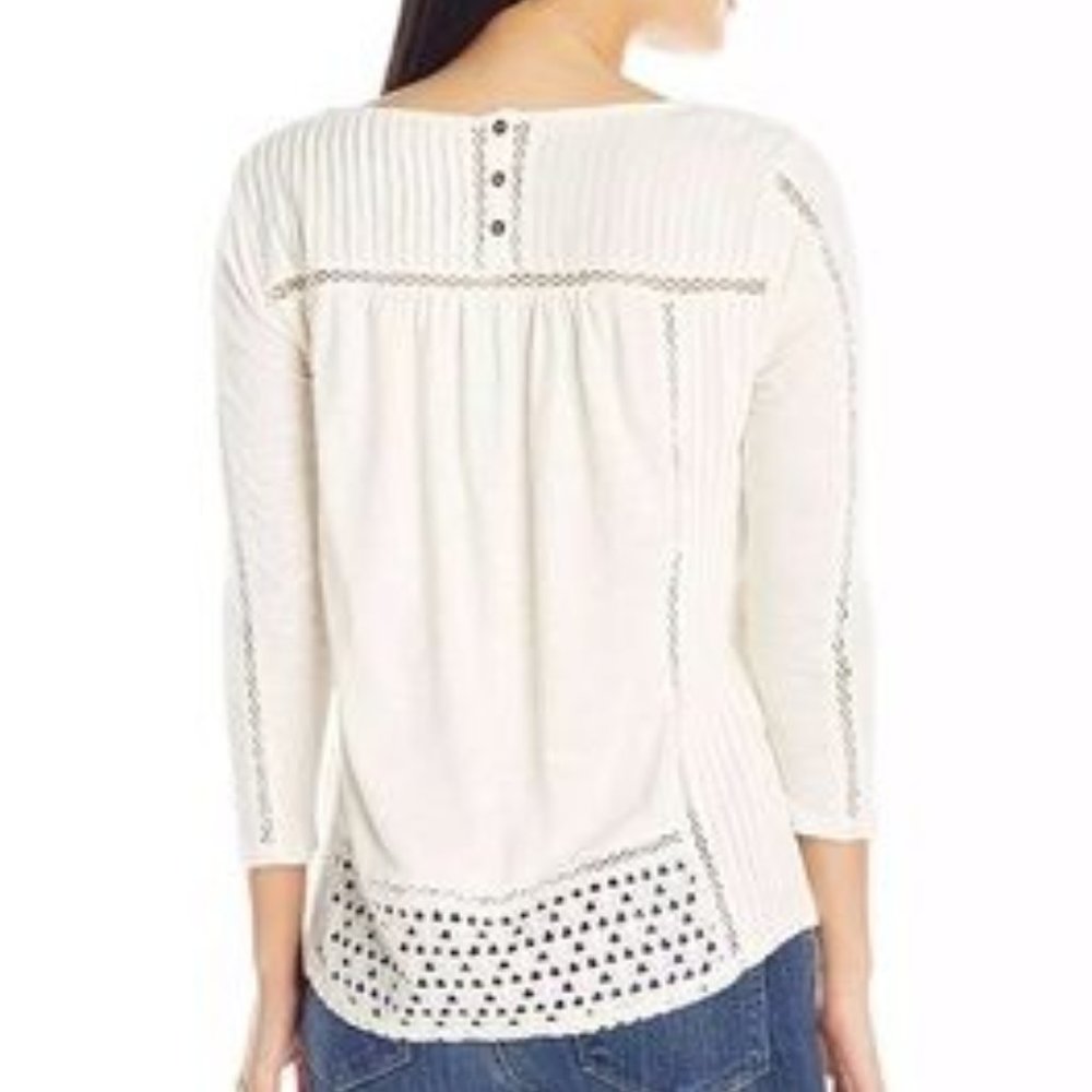 White Lace Tops Lucky Brand XS V neck Top